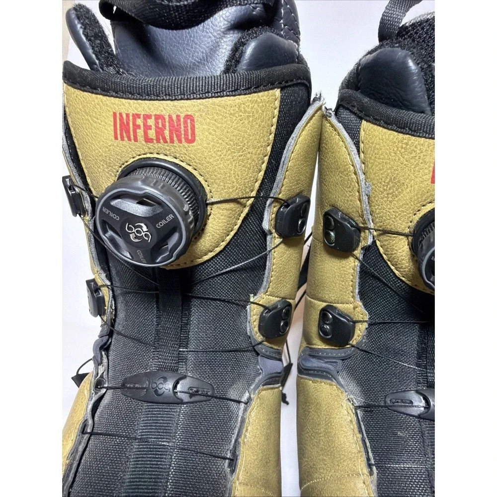 Rome Inferno Double Boa Men's Snowboard Boots size 10.5  Kaki, Color